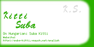 kitti suba business card
